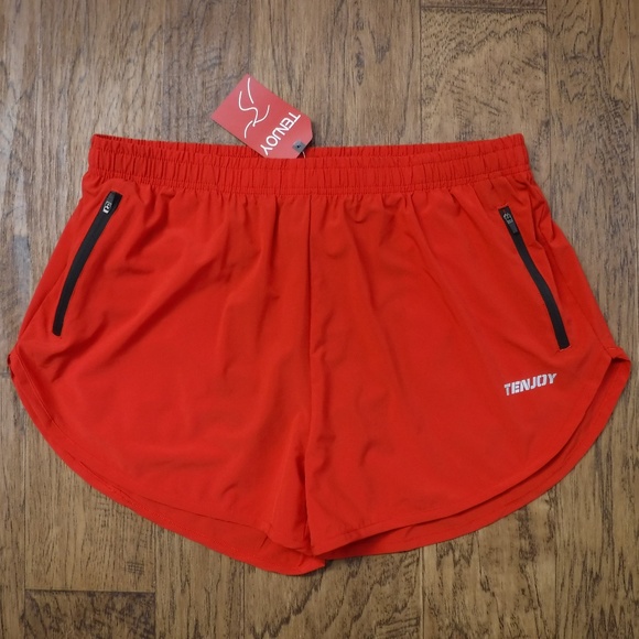 TenJoy Red Color Athletic 3 inch inseam Short - Picture 1 of 7